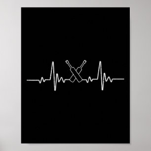 Cricket Game Funny Heartbeat For Player T Lover Gi Poster