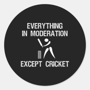 Cricket Game - Funny Moderation - Player Classic Round Sticker