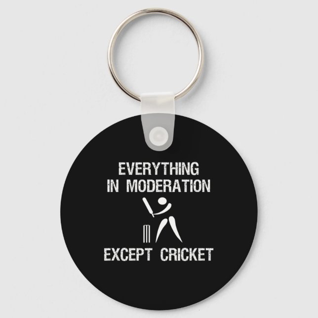 Cricket Game - Funny Moderation - Player  Key Ring (Front)