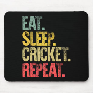 Cricket Game Gifts Eat Sleep Cricket Repeat Vintag Mouse Pad