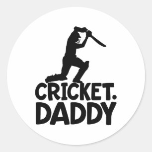 Cricket Game Gifts For Men Cricket Daddy  Classic Round Sticker
