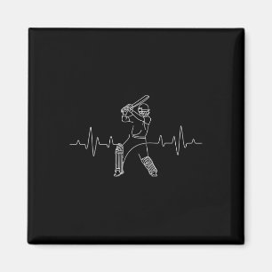 Cricket Game Heartbeat - Tsman Cricketer Bowler Tt Magnet