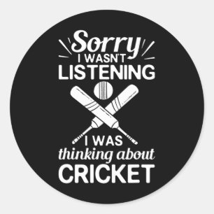 Cricket Game Player Ll T Coach Cricketer Classic Round Sticker