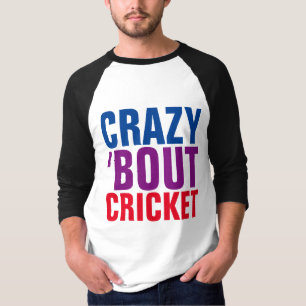 CRICKET GAME SPORT T-shirts, CRAZY ABOUT CRICKET T-Shirt