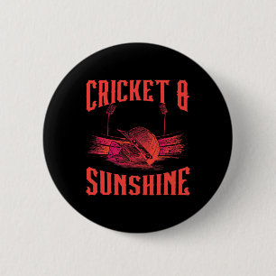 Cricket Game Sports Cricket Player Cricket And Sun 6 Cm Round Badge