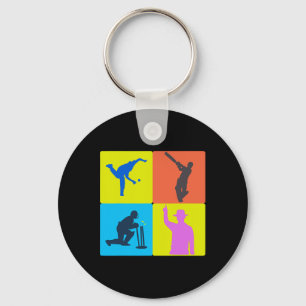 Cricket Gear Retro Vintage Cricket Jersey Key Ring