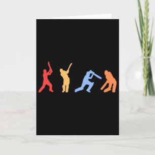 Cricket Gifts - Retro Vintage Colors Cricket Playe Card