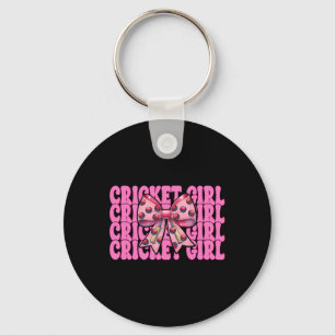 Cricket Girl Player Mom Mama Mothers Day Coquette Key Ring