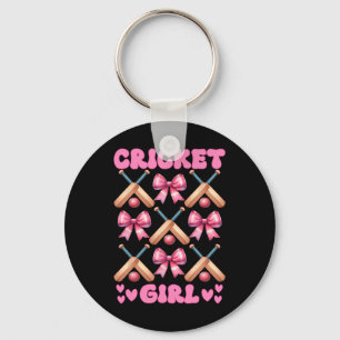 Cricket Girl Player Mom Mama Mothers Day Coquette Key Ring