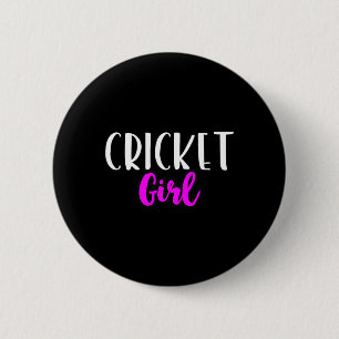 Cricket Girl Player Women Funny Cute 6 Cm Round Badge