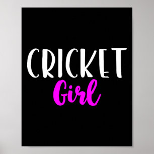 Cricket Girl Player Women Funny Cute Poster