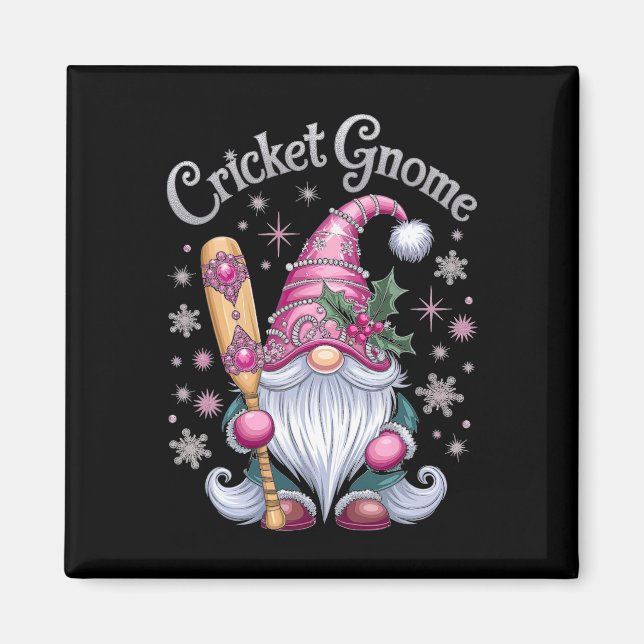 Cricket Gnome Christmas Fun Cheer  Magnet (Front)