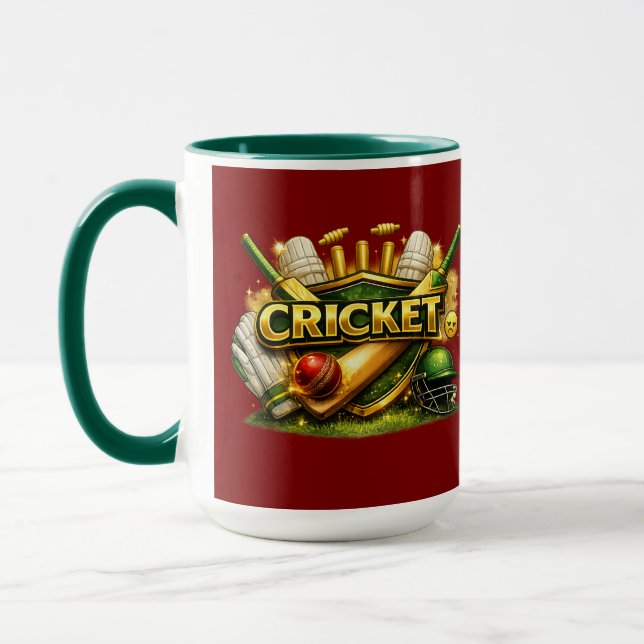 Cricket Gold Emblem Sport Inspired Combo Mug (Left)