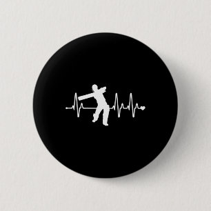 Cricket Heartbeat - Funny Cricketer 6 Cm Round Badge