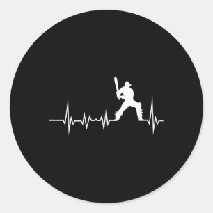 Cricket Heartbeat Graphic Print Tee For Cricket Lo Classic Round Sticker