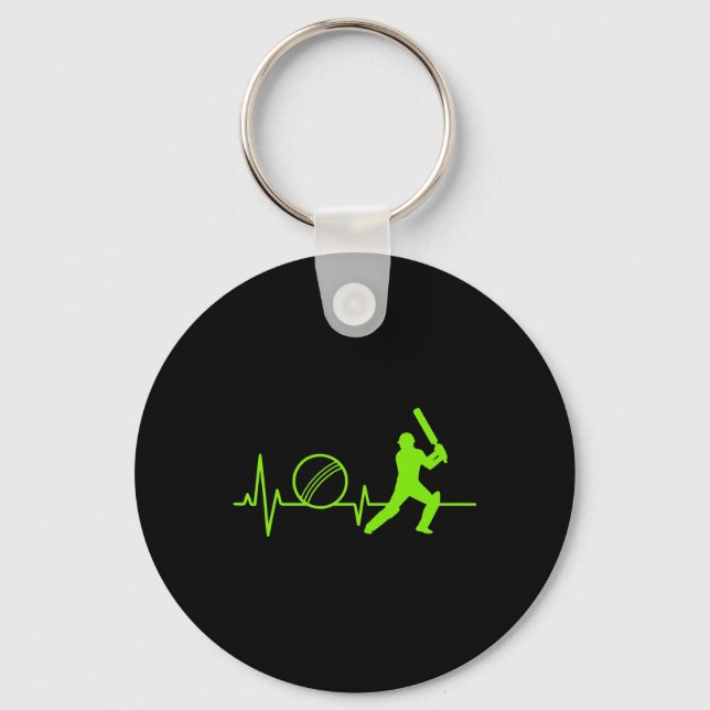 Cricket Heartbeat Tee Pulse Tsman Design For Playe Key Ring (Front)