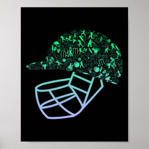 Cricket Helmet For Cricketer Boys Cricket Poster