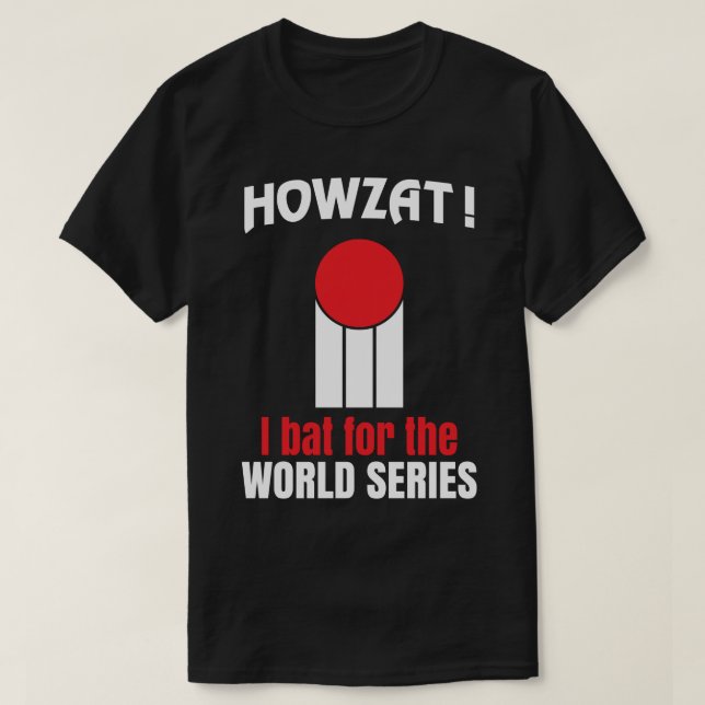 Cricket Howzat! I Bat World Series Retro 70's Tee (Design Front)
