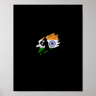 Cricket India Flag Jersey Vintage Gift  Poster