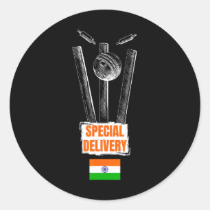 Cricket India Jersey Flag Indian Cricket In Usa Classic Round Sticker