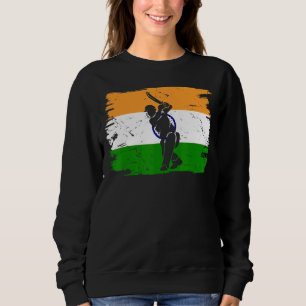 Cricket Indian Players Flag Of India Cricket Pla Sweatshirt