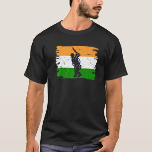 Cricket Indian Players Flag Of India Cricket Play T-Shirt