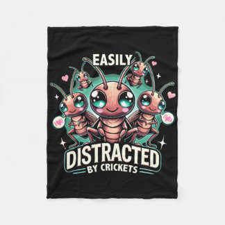 Cricket Insect Easily Distracted By Crickets  Fleece Blanket