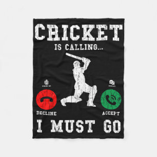 Cricket Is Calling Funny Graphic For Player 1  Fleece Blanket