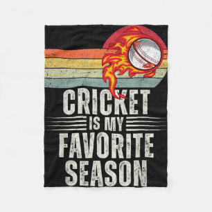 Cricket Is My Favorite Season  Fleece Blanket