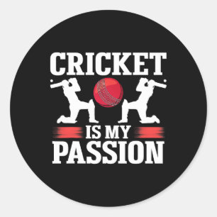 Cricket Is My Pion Cricket Classic Round Sticker
