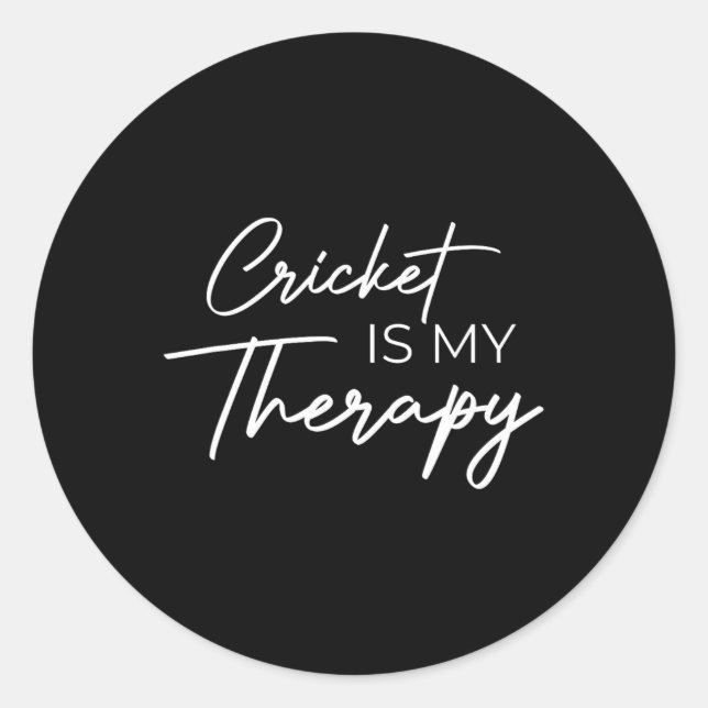 Cricket Is My Therapy 1  Classic Round Sticker (Front)