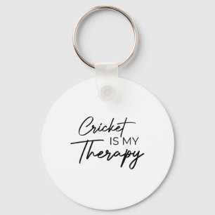 Cricket Is My Therapy Key Ring