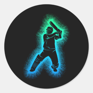 Cricket Kids Boys Youth Classic Round Sticker