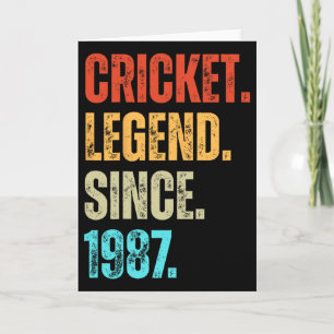 Cricket Legend Since 1987 Retro Birthday Card