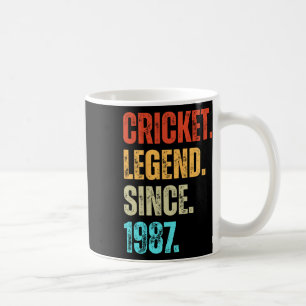 Cricket Legend Since 1987 Retro Birthday  Coffee Mug