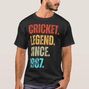 Cricket Legend Since 1987 Retro Birthday T-Shirt
