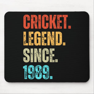 Cricket Legend Since 1989 Retro Birthday Mouse Pad