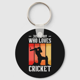 Cricket Ll Cricket Player Just A Boy Who Loves Cri Key Ring