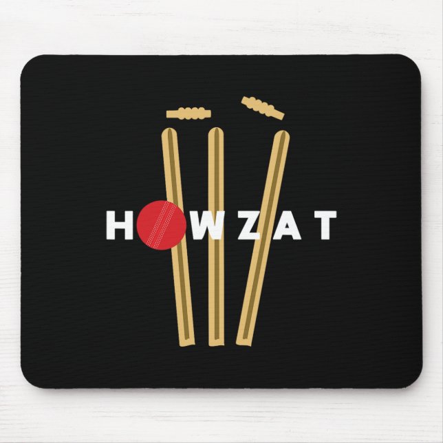 Cricket Ll Wickets Bowler Funny Out Shouting Sloga Mouse Pad (Front)