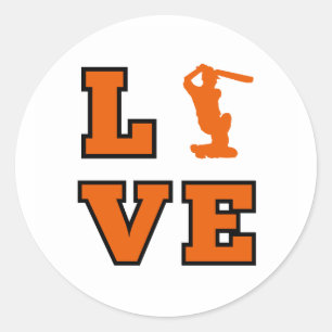 Cricket Love Classic Round Sticker