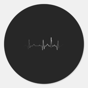 Cricket Love Playing Cricket Heart Line Classic Round Sticker