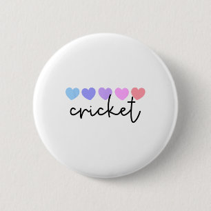 Cricket Lover Heart Women Girls Or Mom 6 Cm Round Badge