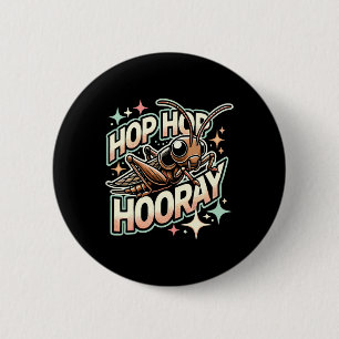 Cricket Lover Hop Hop Hooray 6 Cm Round Badge