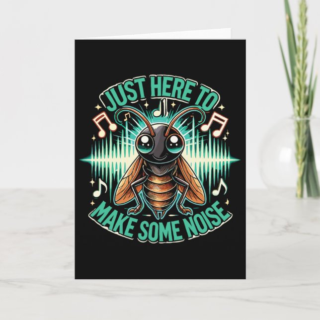 Cricket Lover Just Here To Make Some Noise  Card (Front)