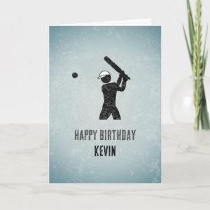 Cricket Lover - Modern Sports Themed Male Birthday Card