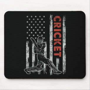 Cricket Lovers Vintage American Flag 4th Of July G Mouse Pad