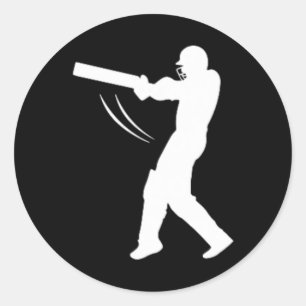 Cricket Men Cricketer Cricketers Cricket Classic Round Sticker