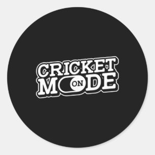 Cricket Mode On - Cricketer Player Tsman Bowler Cr Classic Round Sticker