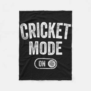 Cricket Mode On Funny Cricketer Gift Bowler Coach Fleece Blanket