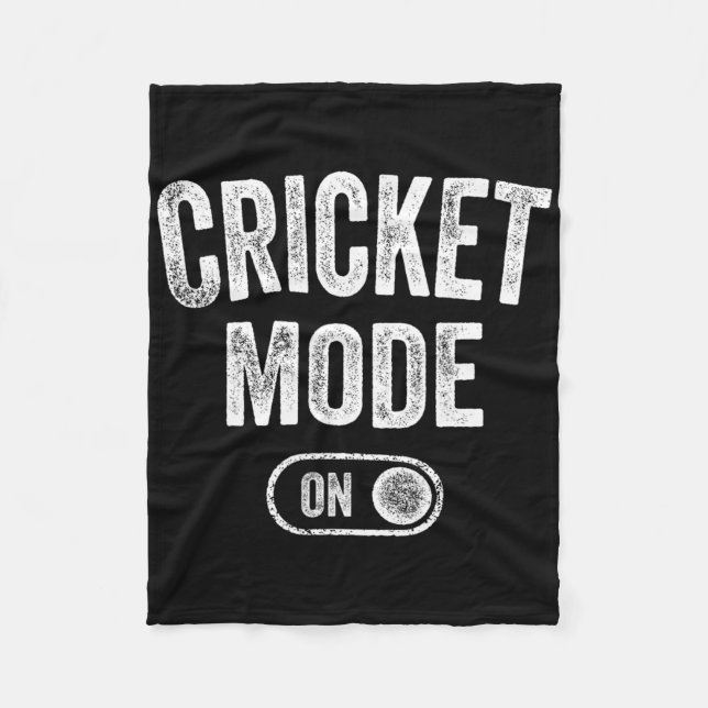 Cricket Mode On Funny Cricketer Gift Bowler Coach  Fleece Blanket (Front)